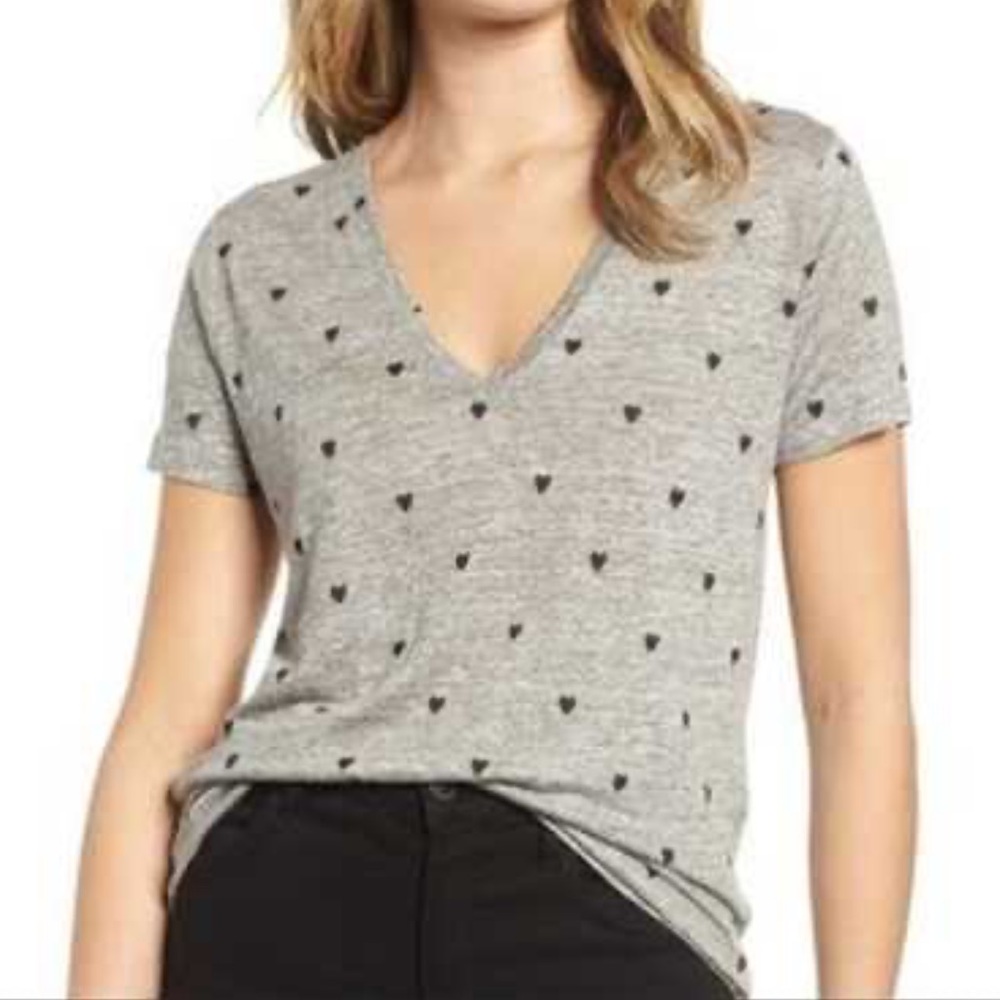 Rails Cara Gray Heart Tee Size XS
